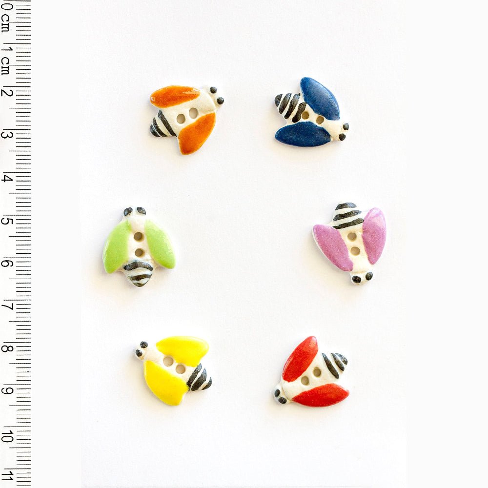 Boutons incomparables - 6 boutons abeilles