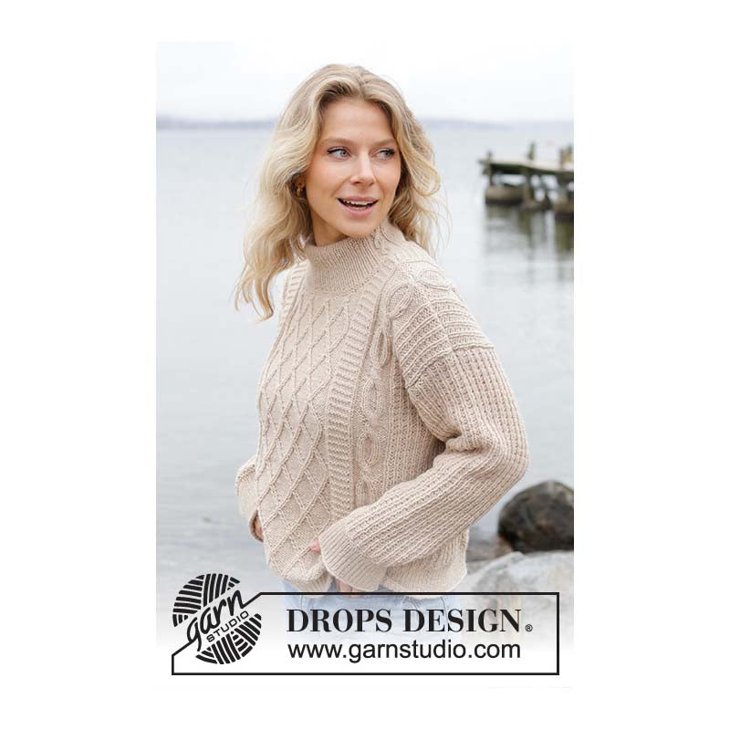 Drops Ocean Ropes Jumper FREE Knitting Pattern (PDF Download)