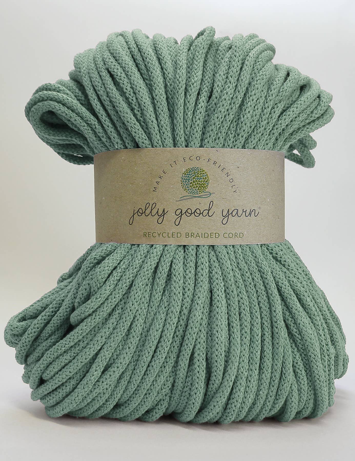Jolly Good Yarn - 5mm Sidmouth Sea Green recycled cotton macrame cord (100m)