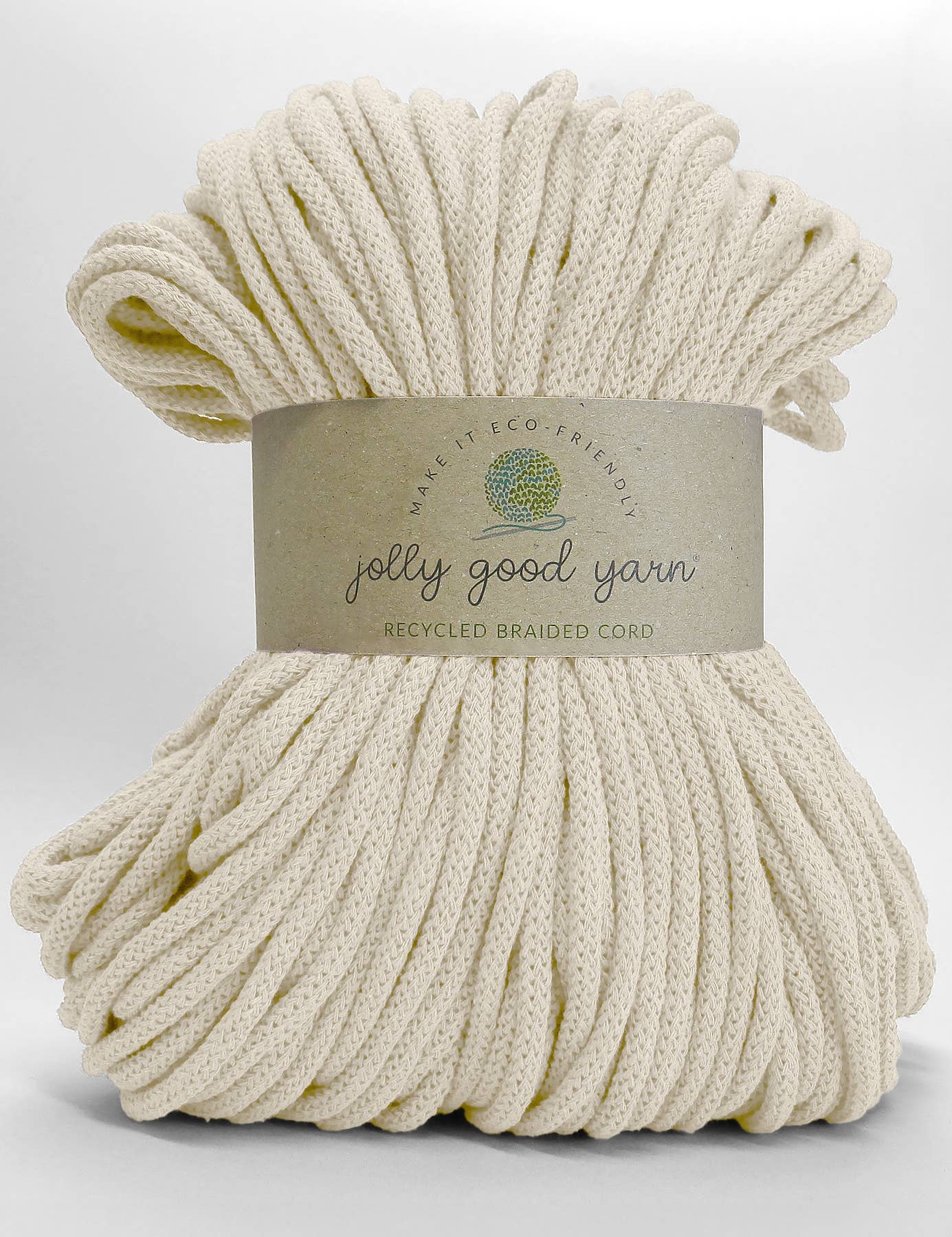 Jolly Good Yarn - 5mm Plymouth Cream recycled cotton macrame cord (100m)