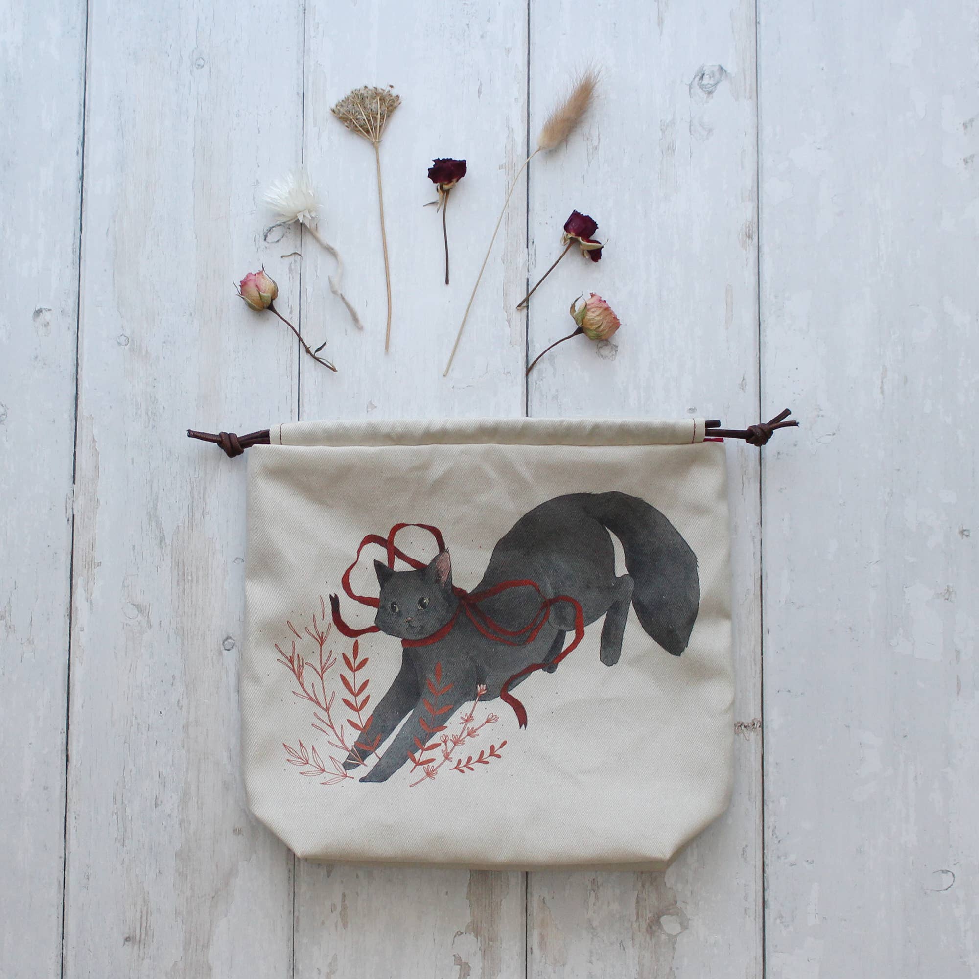 The Blue Rabbit House - Noctis the Black Cat - Project Bag