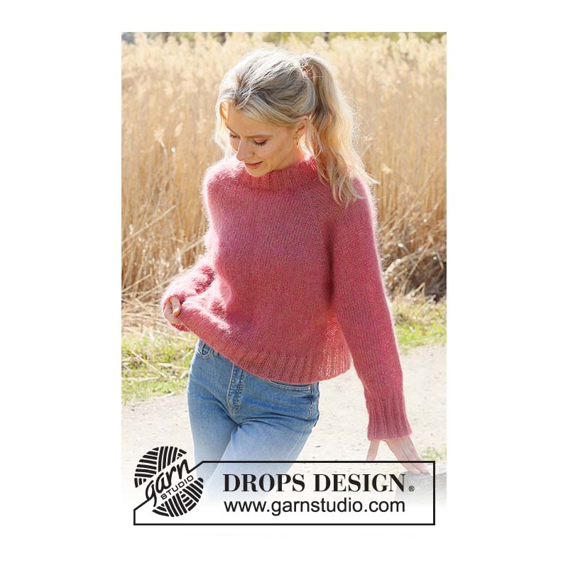 Drops - Cranberry Kiss Sweater - FREE Knitting Pattern (FREE PDF Download)