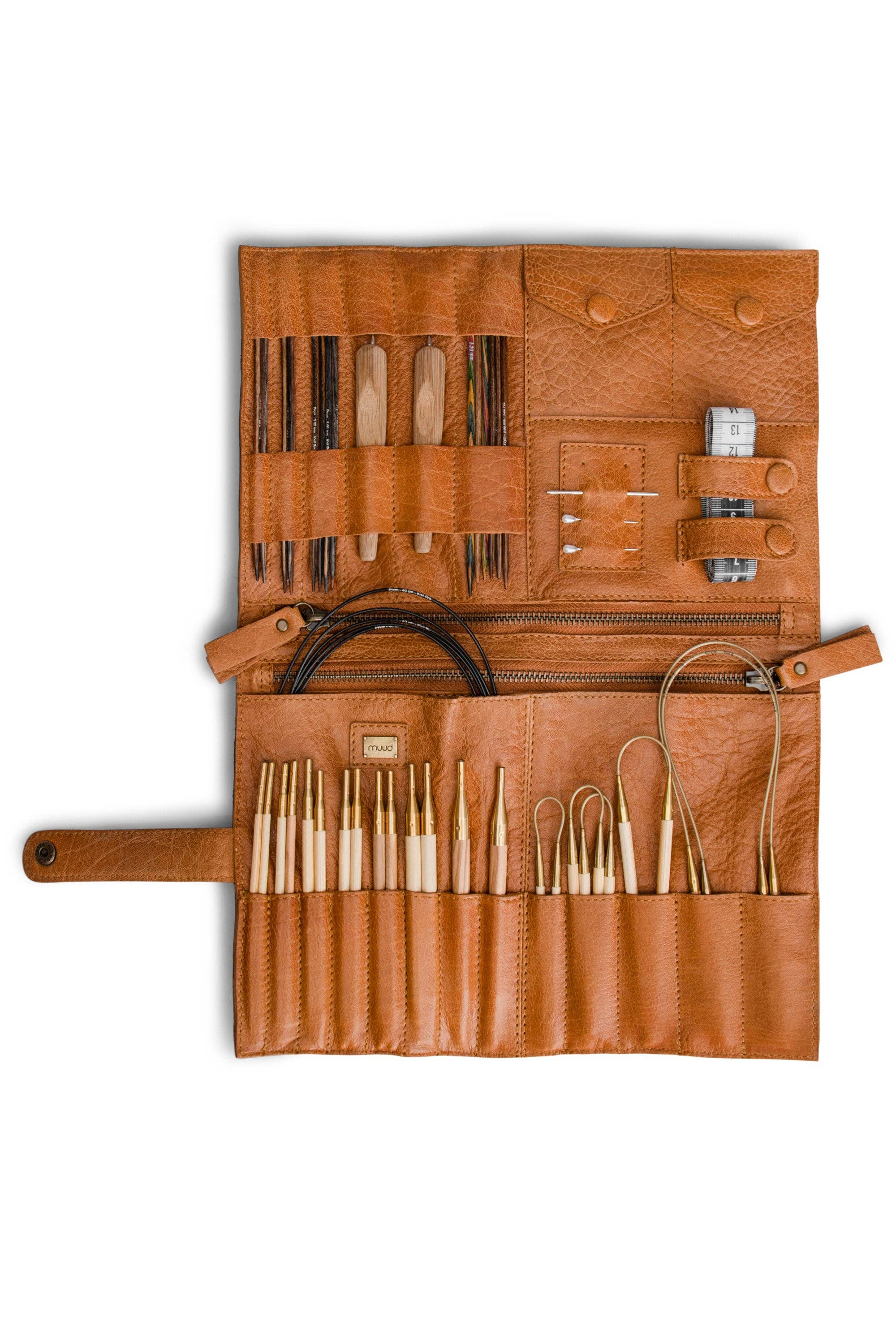 muud  Billie Etui -Leather case for crochet hooks and knitting needles