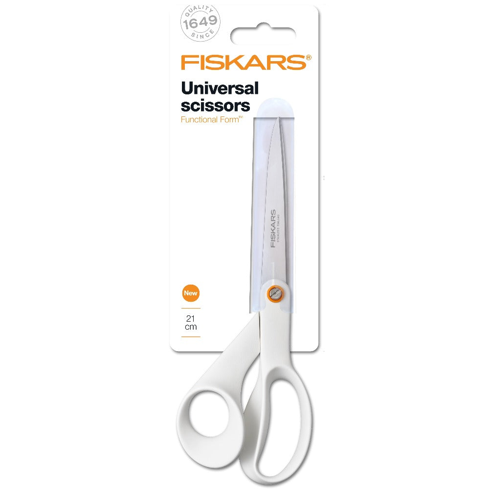 Fiskars - Ciseaux universels 21 cm Blanc