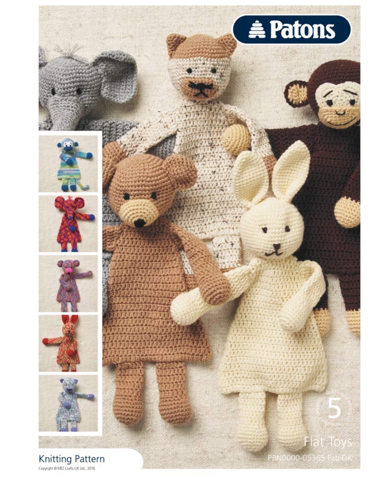 5 jouets plats – Modèle au crochet (téléchargement PDF gratuit)