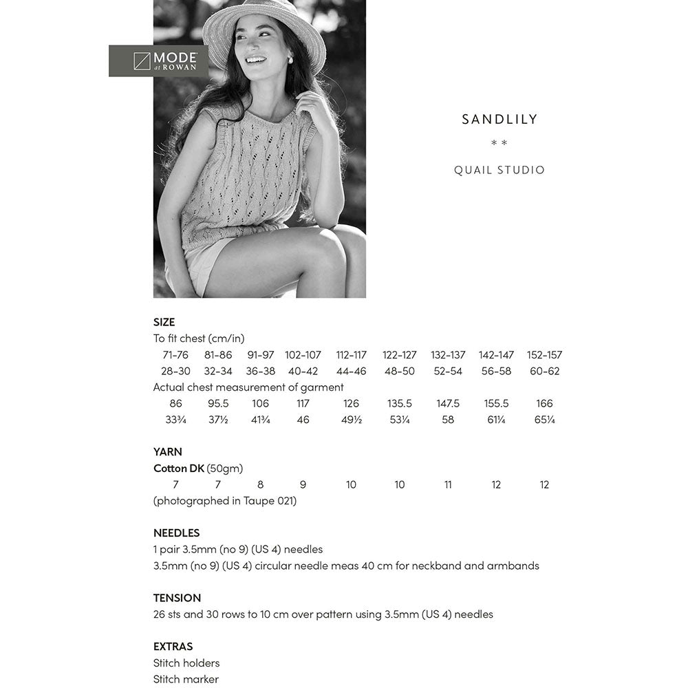 Mode at Rowan Sandlily Slipover - Knitting Pattern