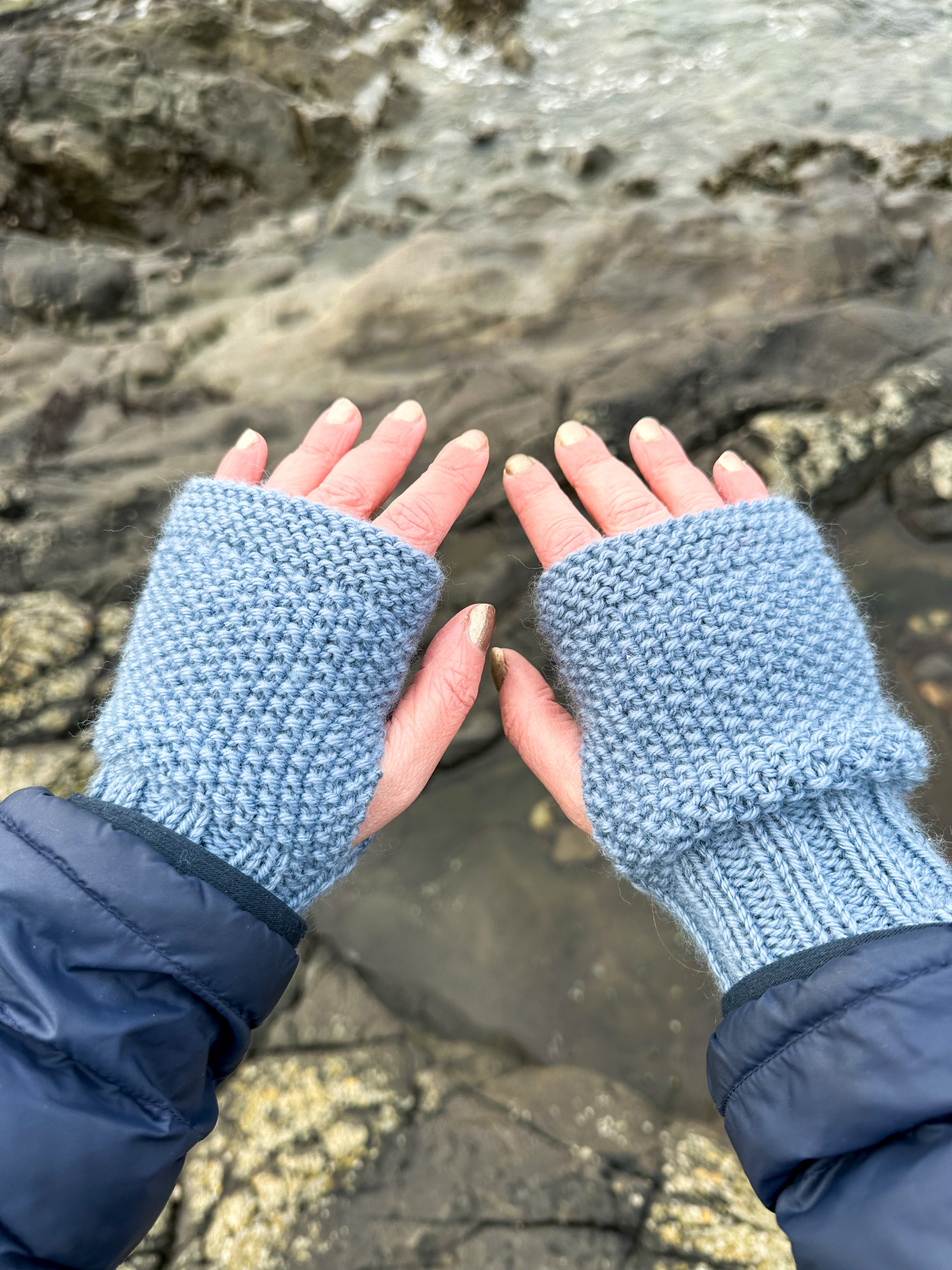 Rib & Moss Fingerless Gloves - Beginner Knitting Kit