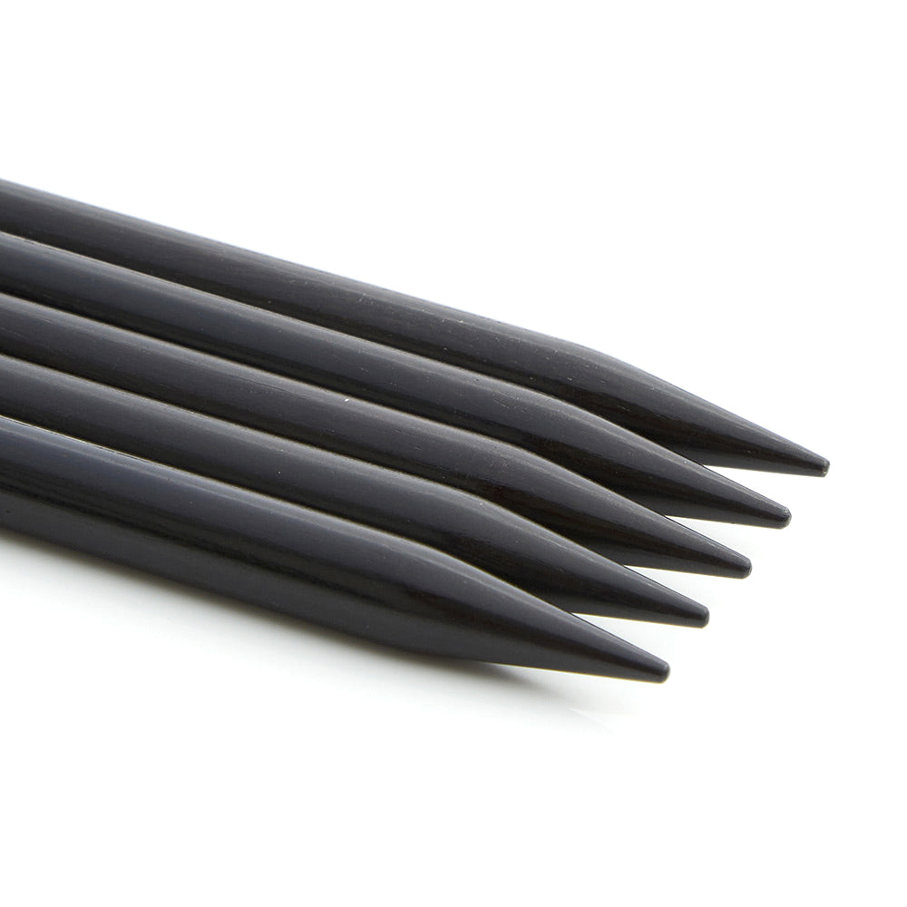 Lantern Moon Double Point Knitting Needles (Pack of 5) - Ebony 15cm