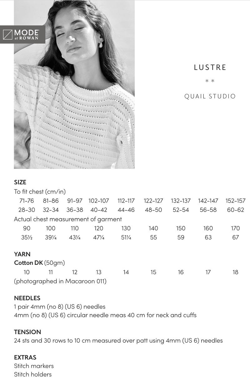 Mode at Rowan Lustre Top - Knitting Pattern