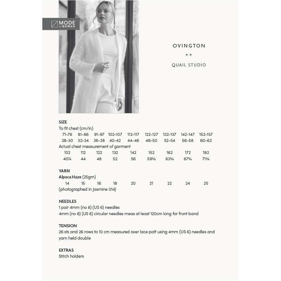 Cardigan Mode chez Rowan Ovington - Patron de tricot