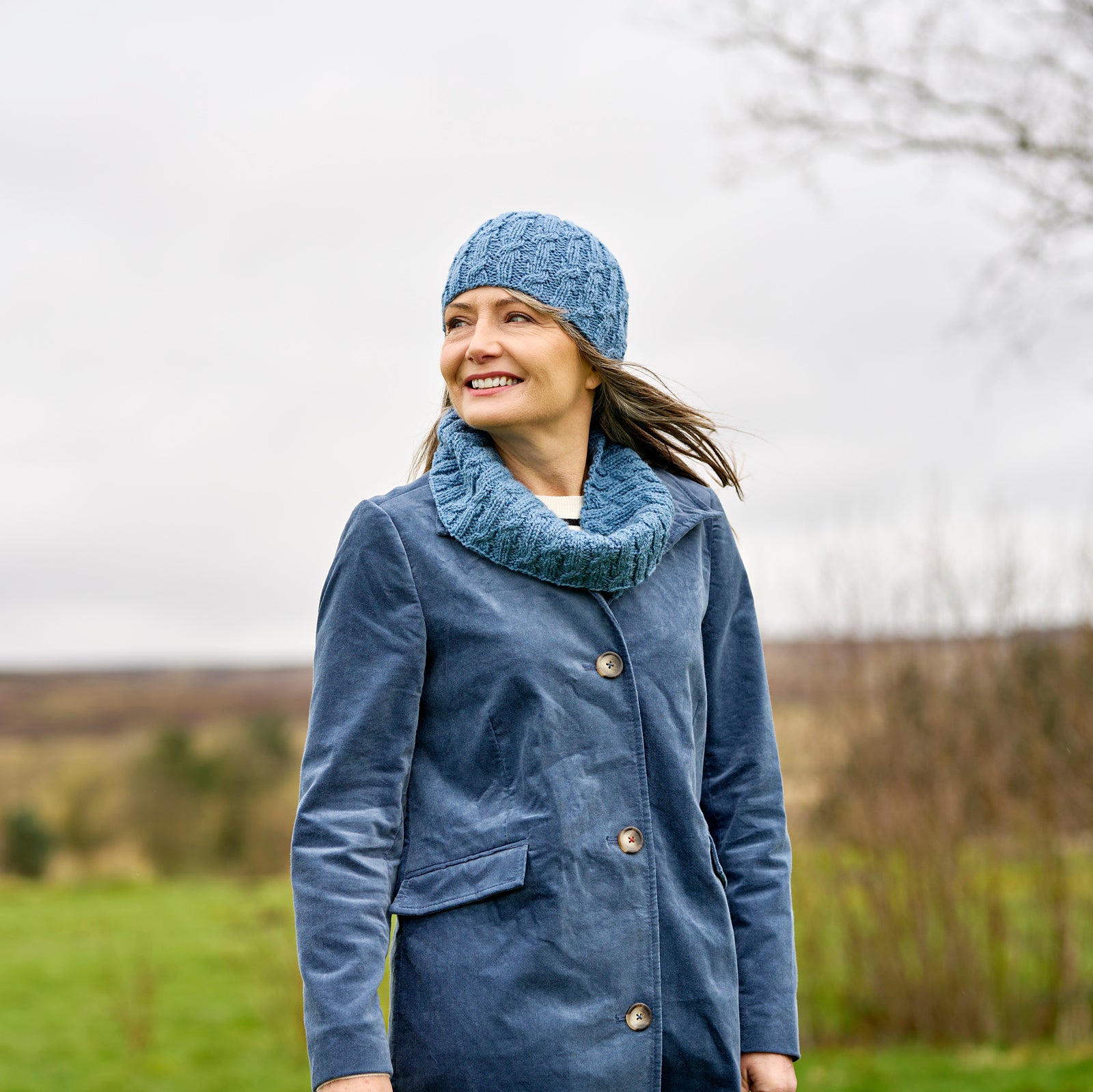 Laurie Cable Rib Cowl & Hat - Knitting Pattern (FREE PDF download)
