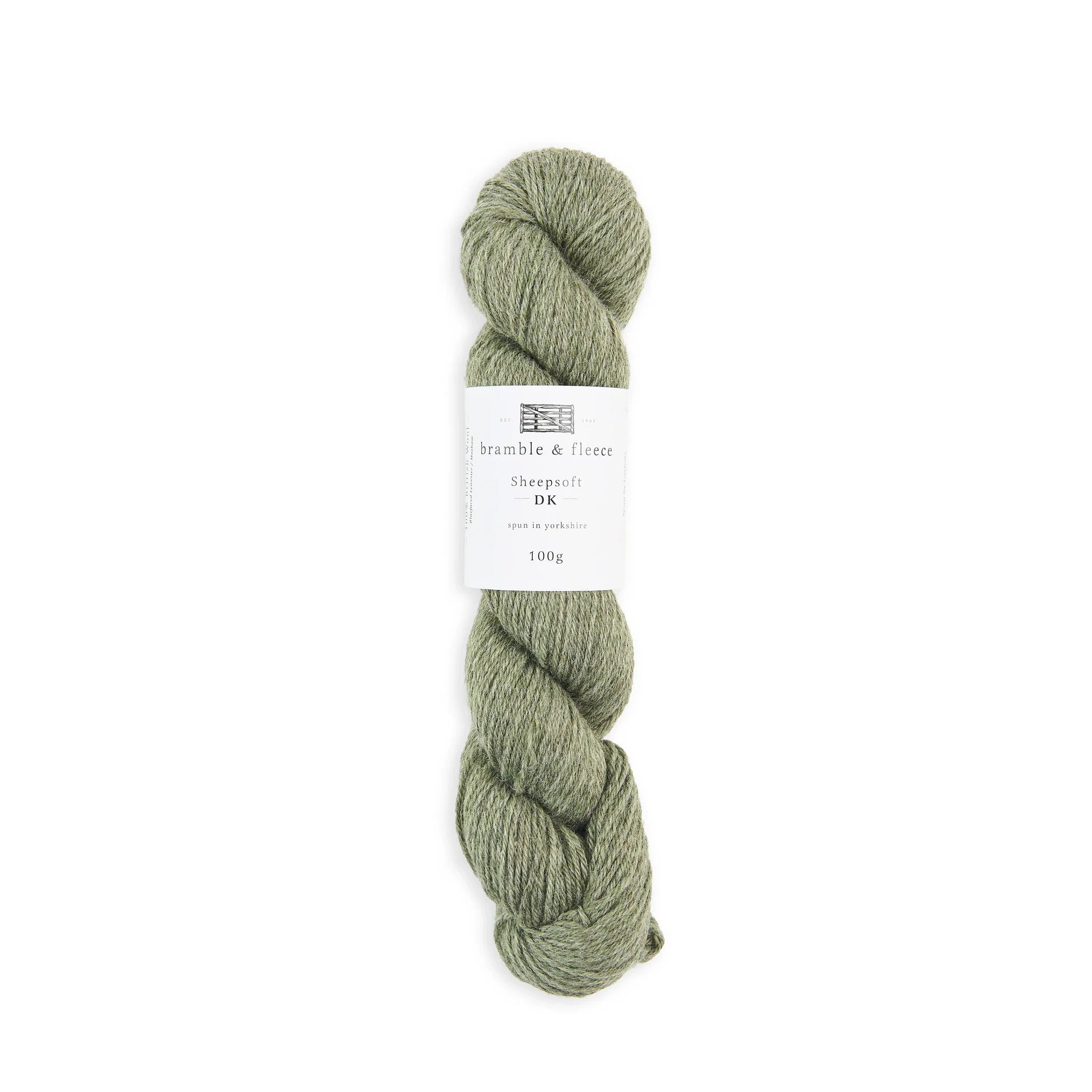 Bramble & Fleece Sheepsoft DK skeins showing the range of heathered shades