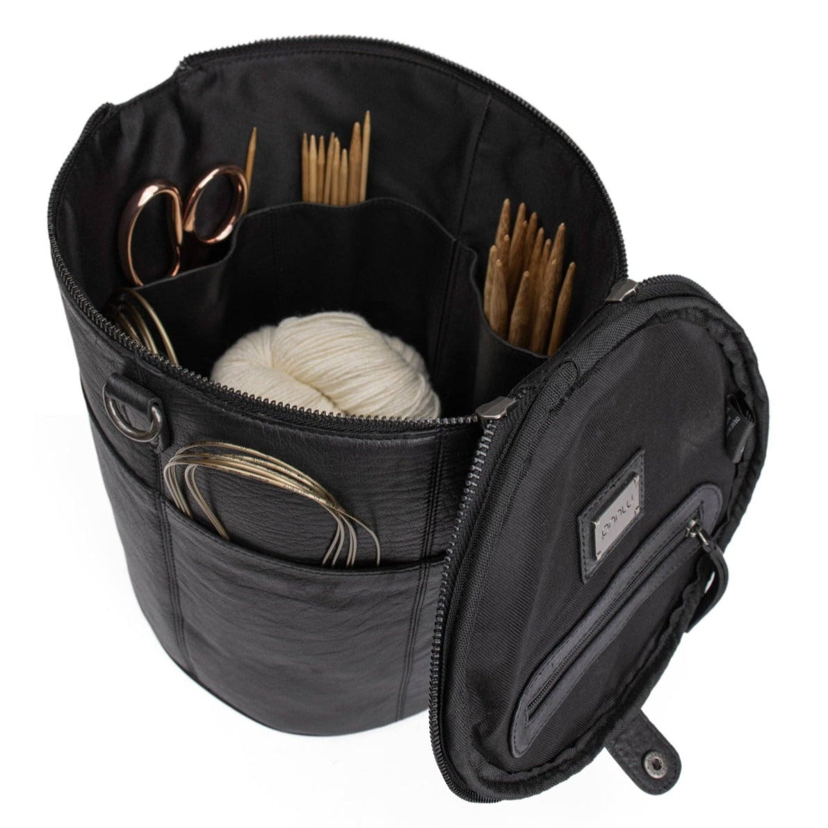 muud Saturn XL - Leather Project Bag for Knitting & Crochet