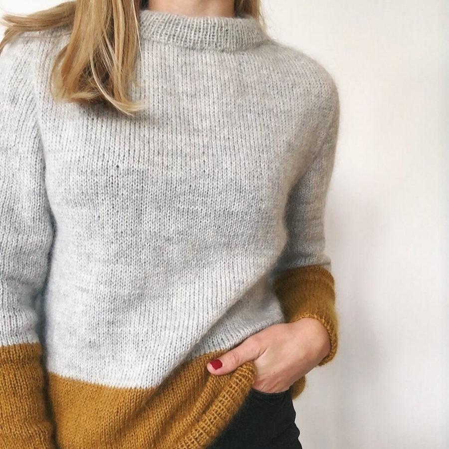 Pull contrasté PetiteKnit - Modèle de tricot