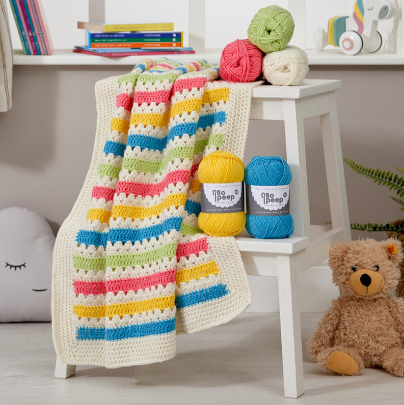 Bo Peep DK – Häkelset für Babydecke im Karussell-Design