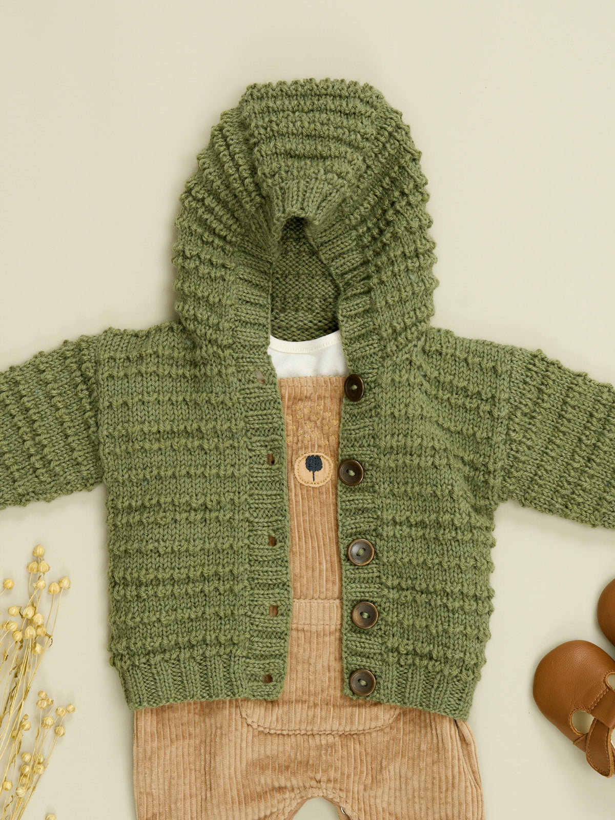 WYS Charlie: Textured Hoody & Cardigan in Bo Peep DK by Sarah Hatton - Knitting Kit