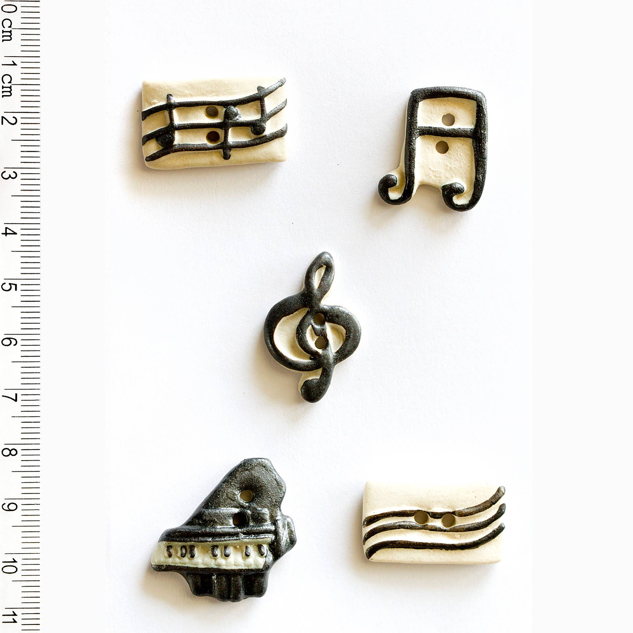 Boutons incomparables - 5 boutons musicaux