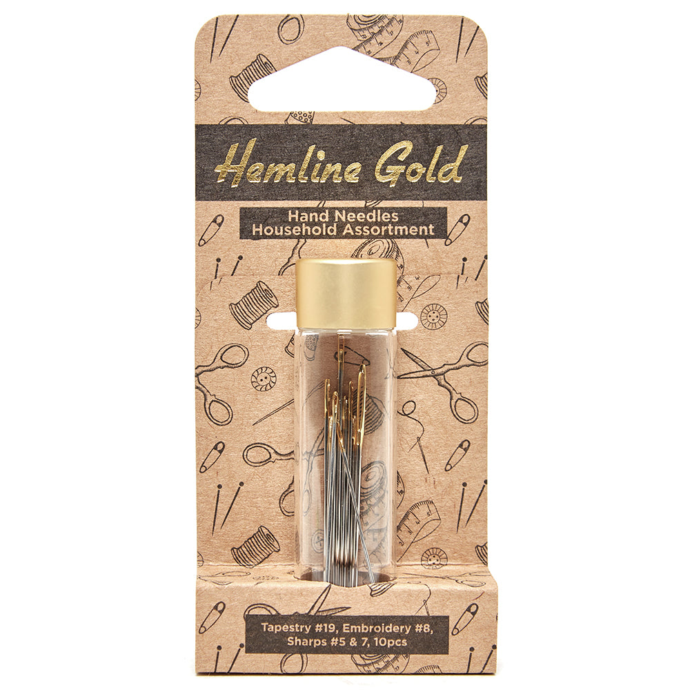 Hemline Gold Hand Sewing Needles Assortment (pack of 10)