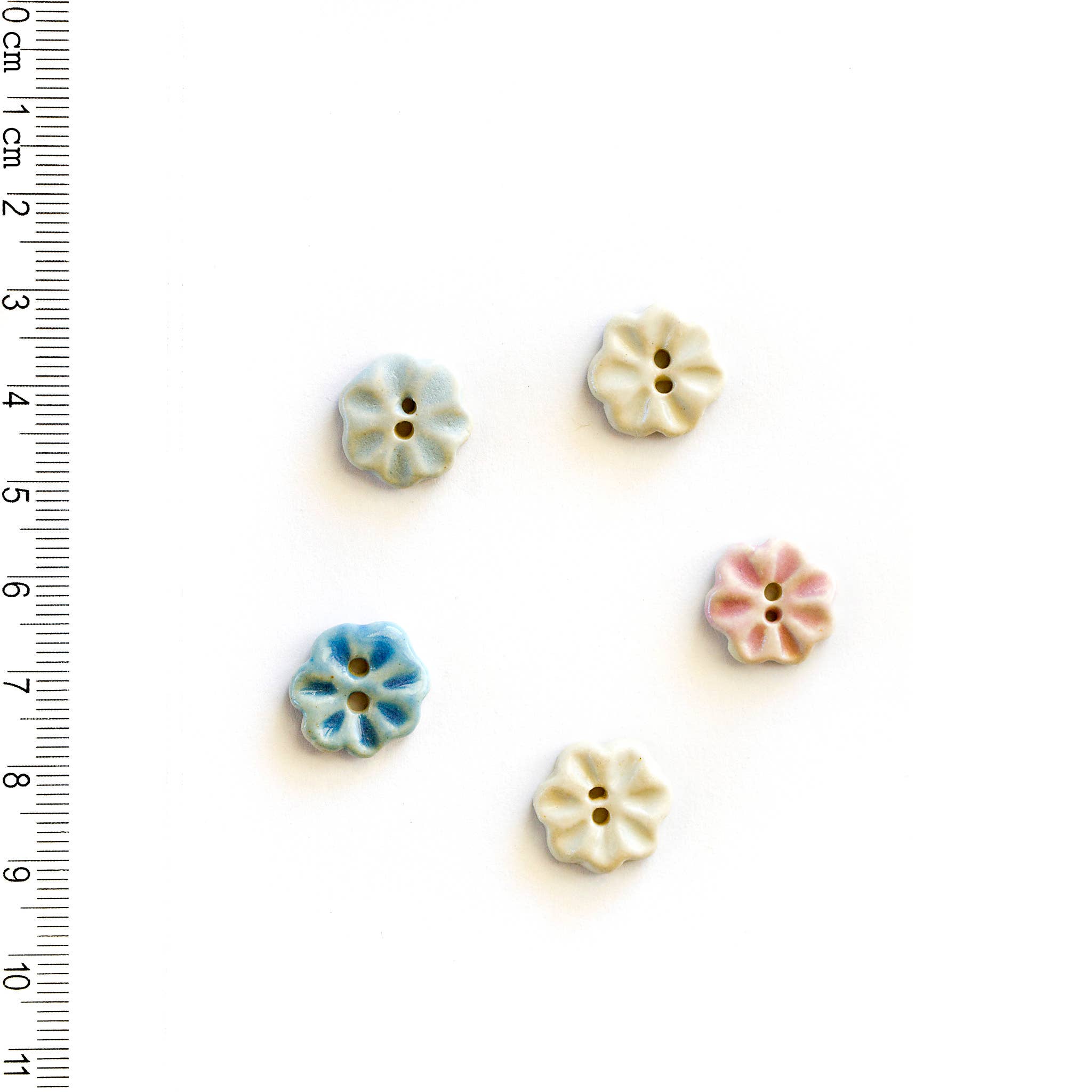 Boutons Incomparables - 5 Boutons Fleurs Pastel