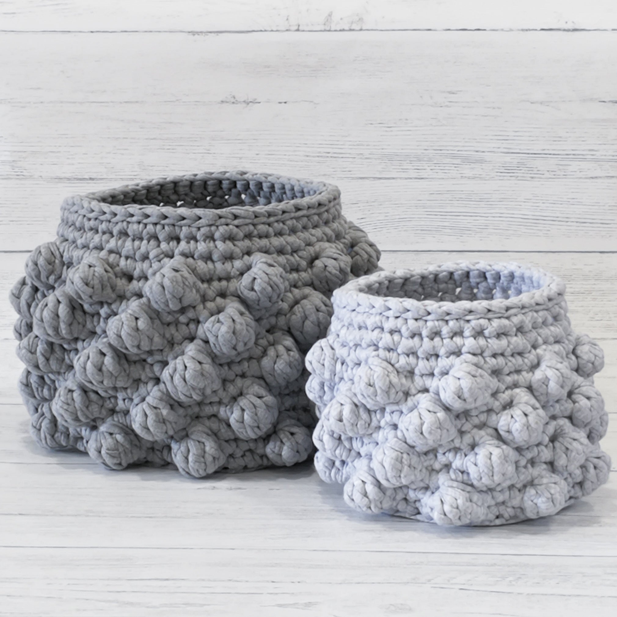 The Orry Mill Bobble T-Shirt Yarn Basket (FREE PDF download)