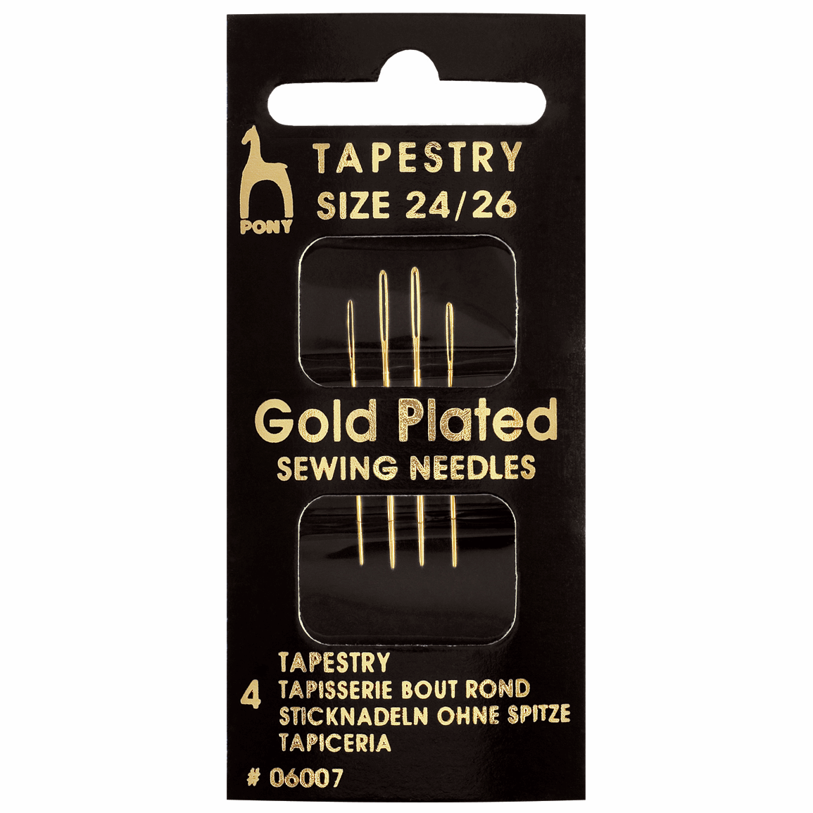 Pony Gold Plated Tapestry Needles Size 24-26