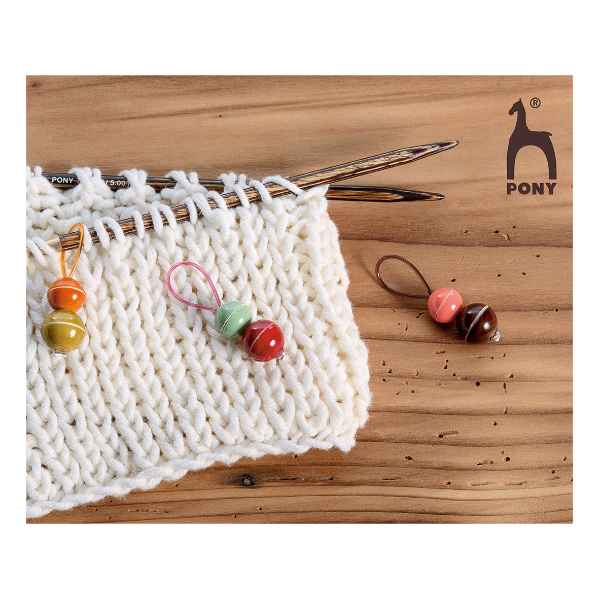 Marqueurs de mailles en bois pour poney