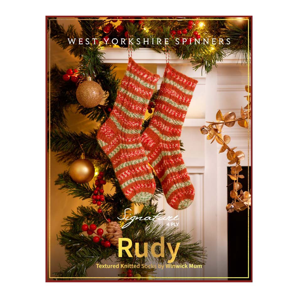 WYS Rudy - Textured Knitted Christmas Sock Pattern (PDF Download)