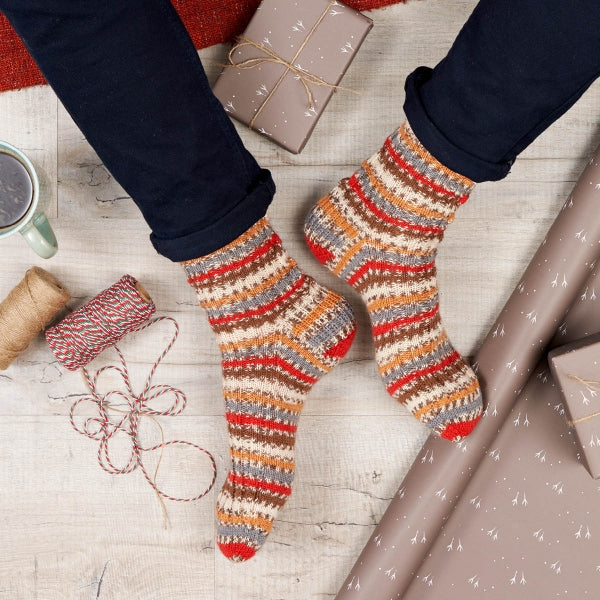 WYS Blitzen – Strickmuster für Weihnachtssocken (PDF-Download)