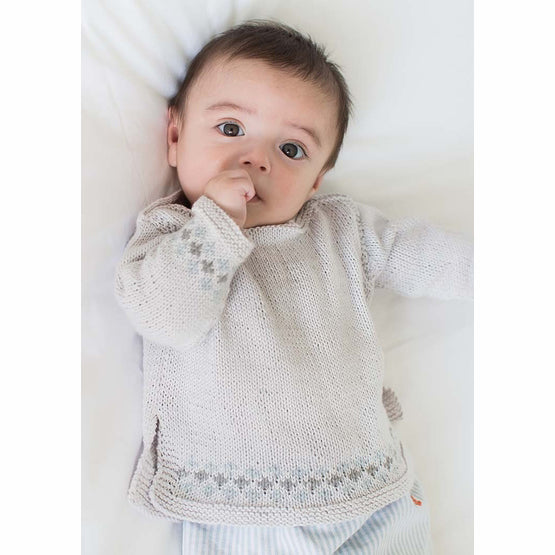 Unisex-Babypullover mit U-Boot-Ausschnitt – Strickmuster (PDF-Download)
