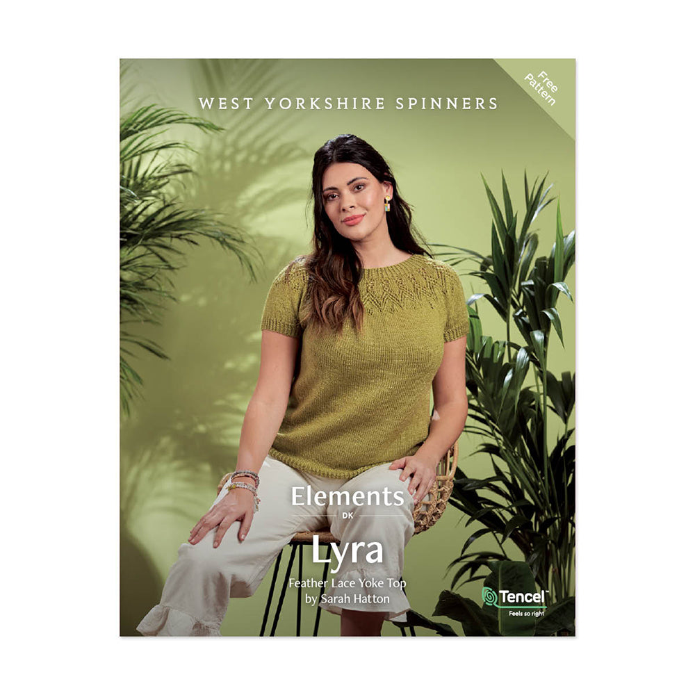 WYS Lyra Feather Lace Yoke Top - Knitting Pattern (FREE PDF download)