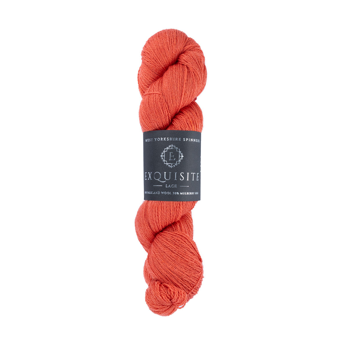 WYS West Yorkshire Spinners Exquisite Lace hank or skein in coral orange shade capri 520