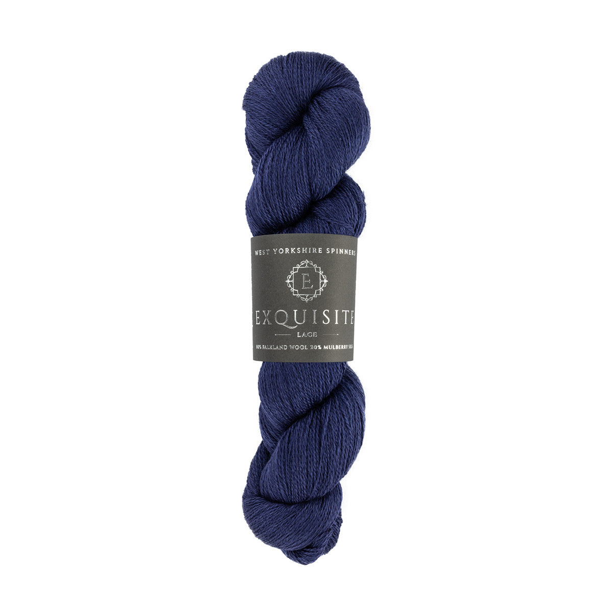 WYS West Yorkshire Spinners Exquisite Lace hank or skein in dark blue shade windsor 518