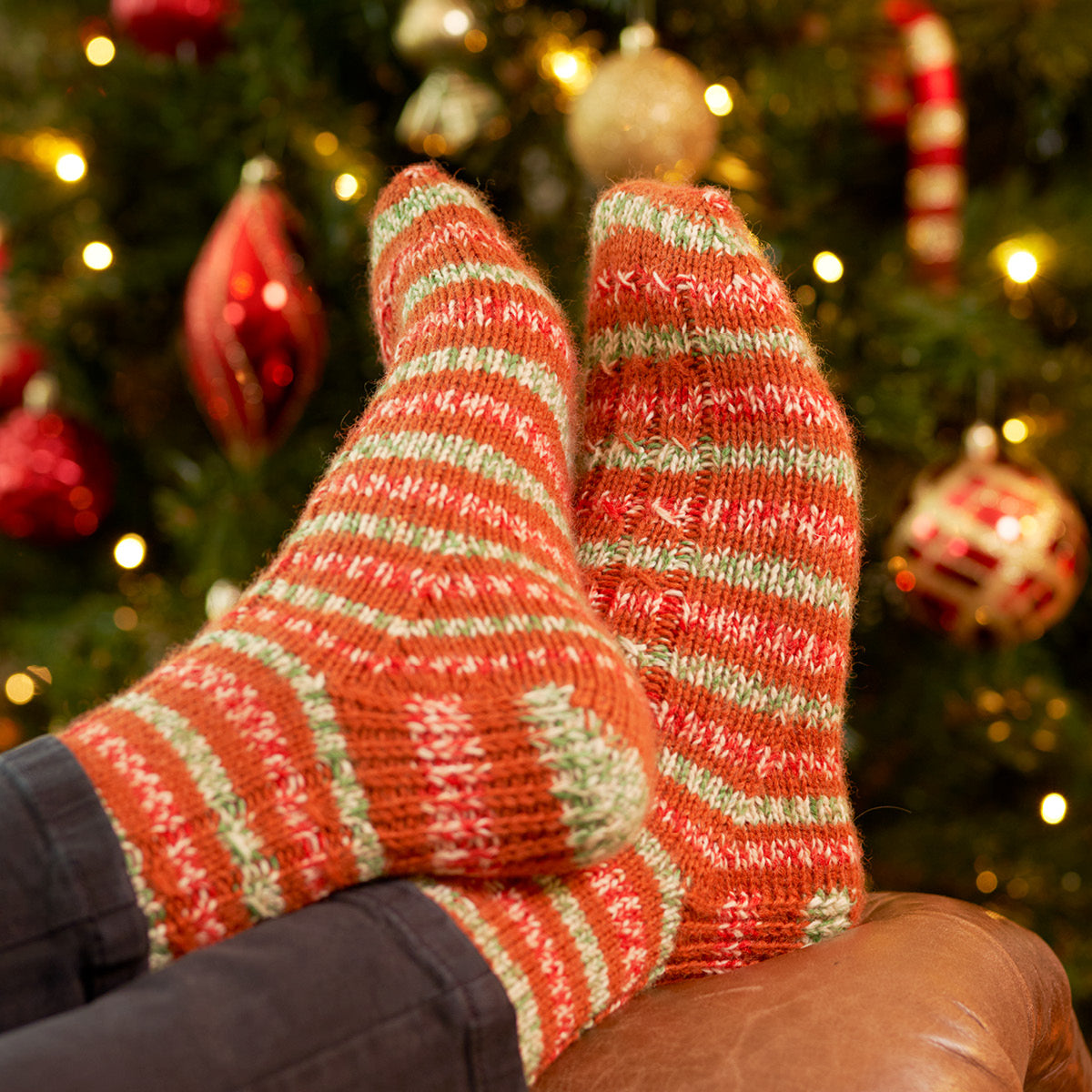 WYS Hansel - Mock Cable Knitted Christmas Sock Pattern (FREE PDF Download)