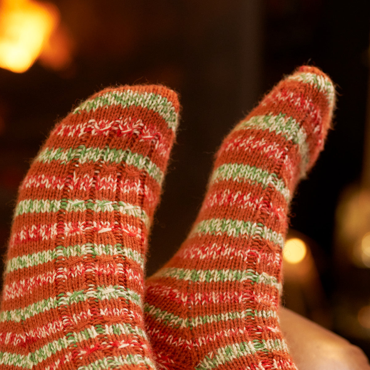 WYS Hansel - Mock Cable Knitted Christmas Sock Pattern (FREE PDF Download)