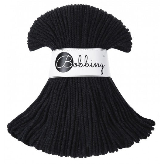 3mm braided Bobbiny cord in colour black