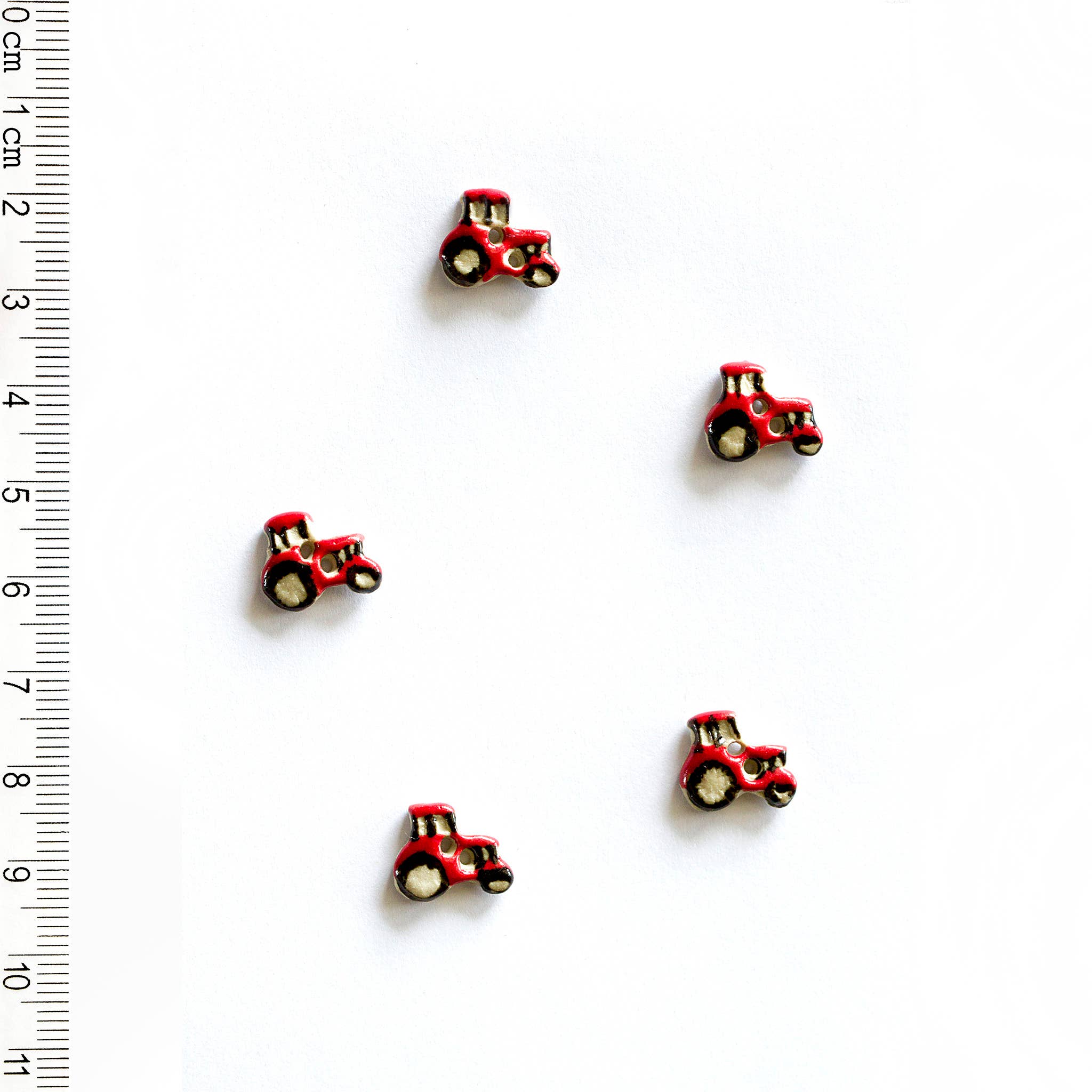 Incomparable Buttons - 5 Tiny Tractor Buttons