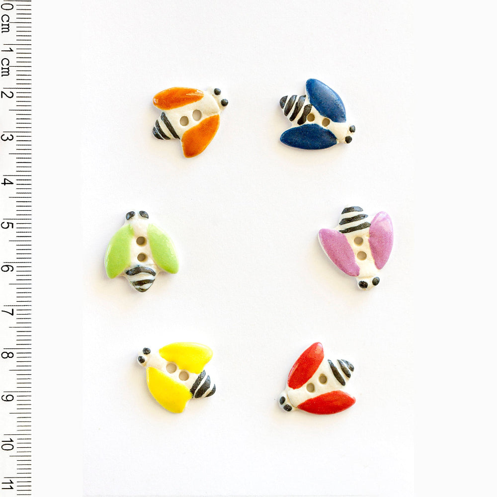 Boutons incomparables - 6 boutons abeilles