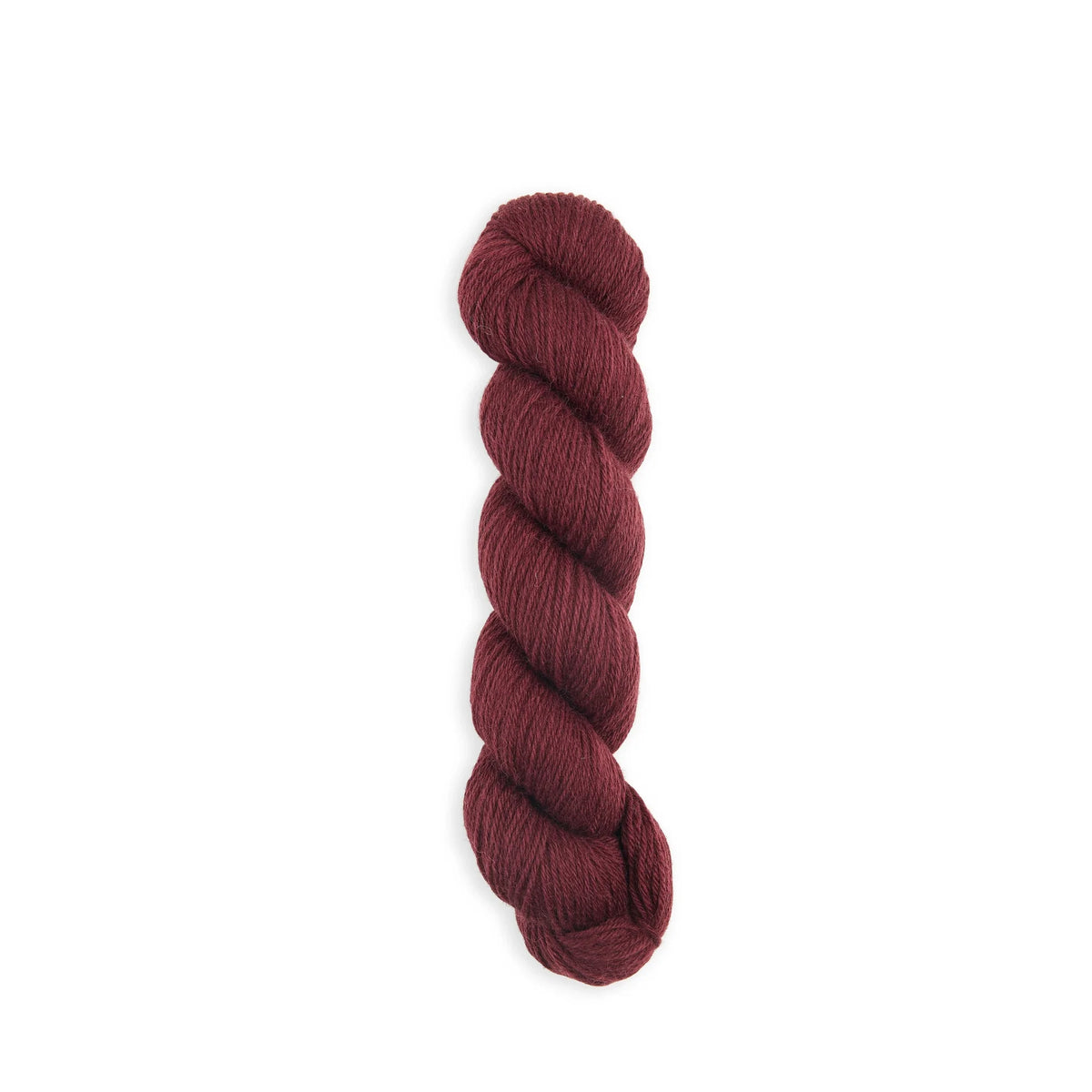 Bramble & Fleece Wooltrace DK British wool yarn in shade Claret 308