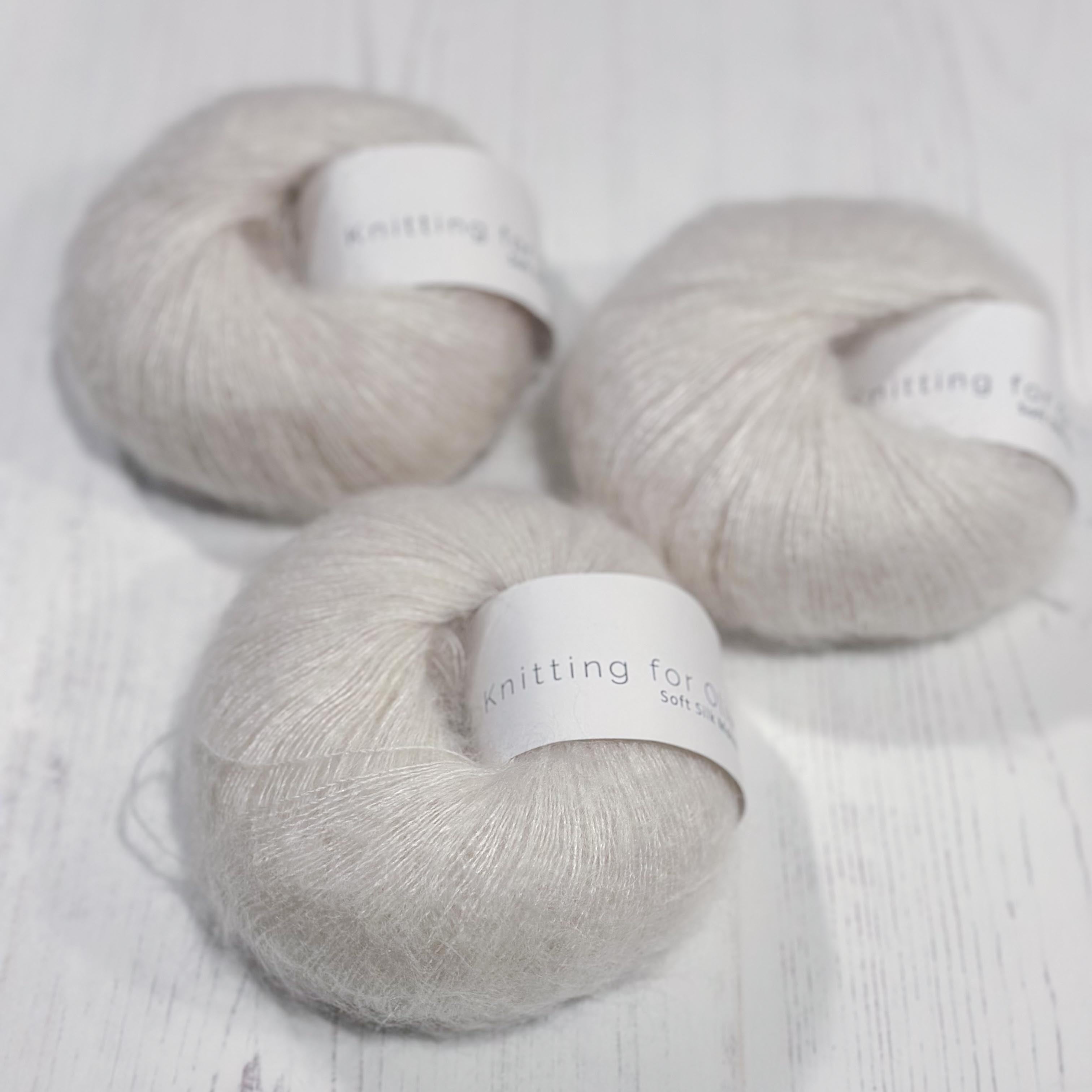 Knitting for Olive - Soft Silk Mohair 3 x 25g Cream - End of Dye Lot Bundle