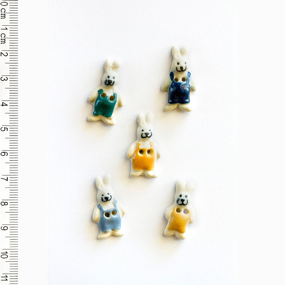 Boutons incomparables - 5 boutons lapin