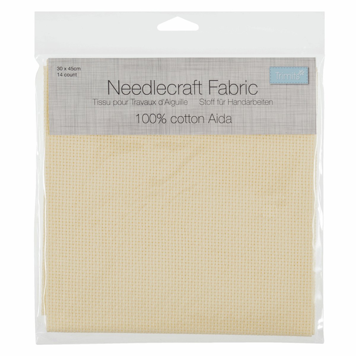 Aida Needlecraft Fabric - 14 Count - 45 x 30cm - Cream