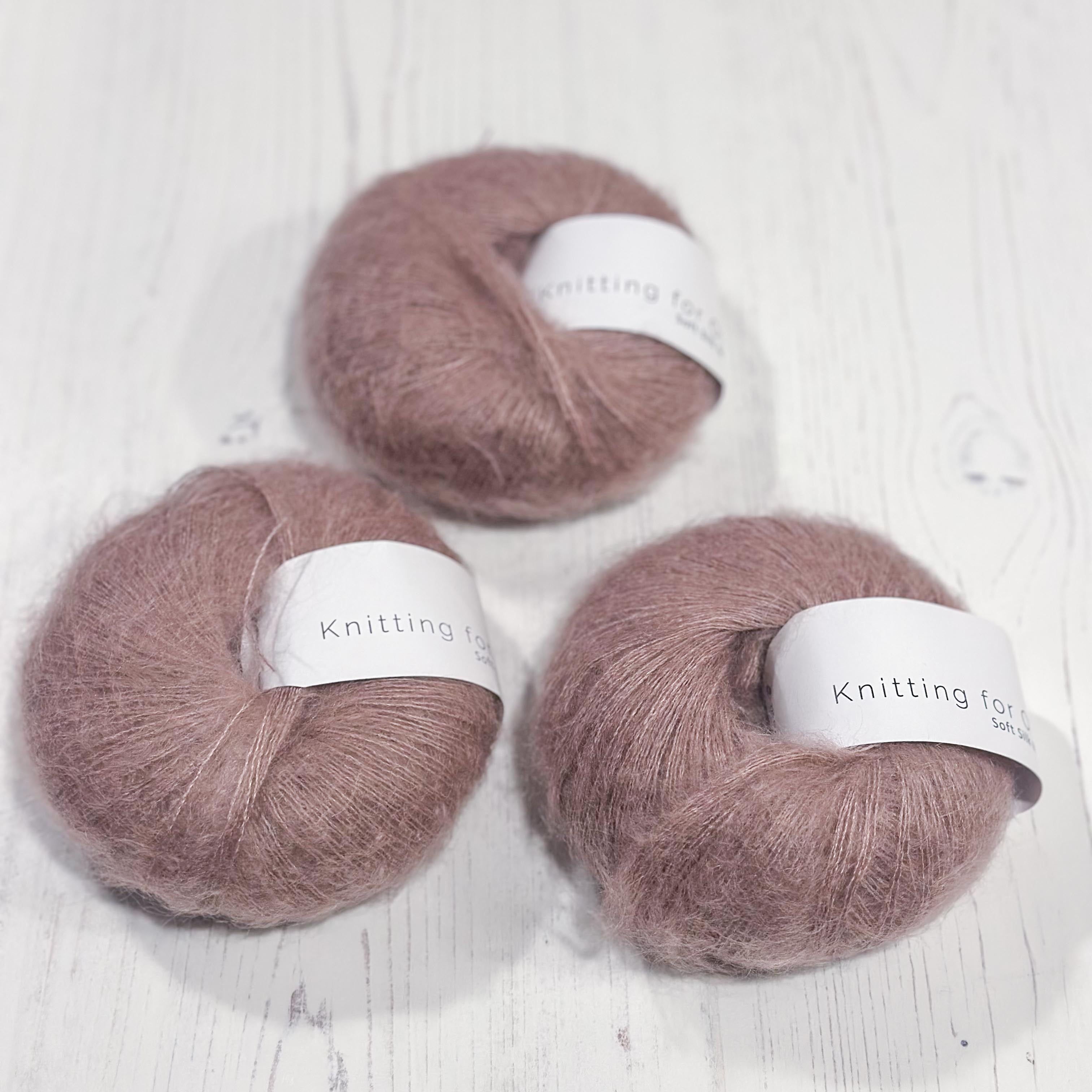Knitting for Olive - Soft Silk Mohair 3 x 25g Dusty Rose - End of Dye Lot Bundle