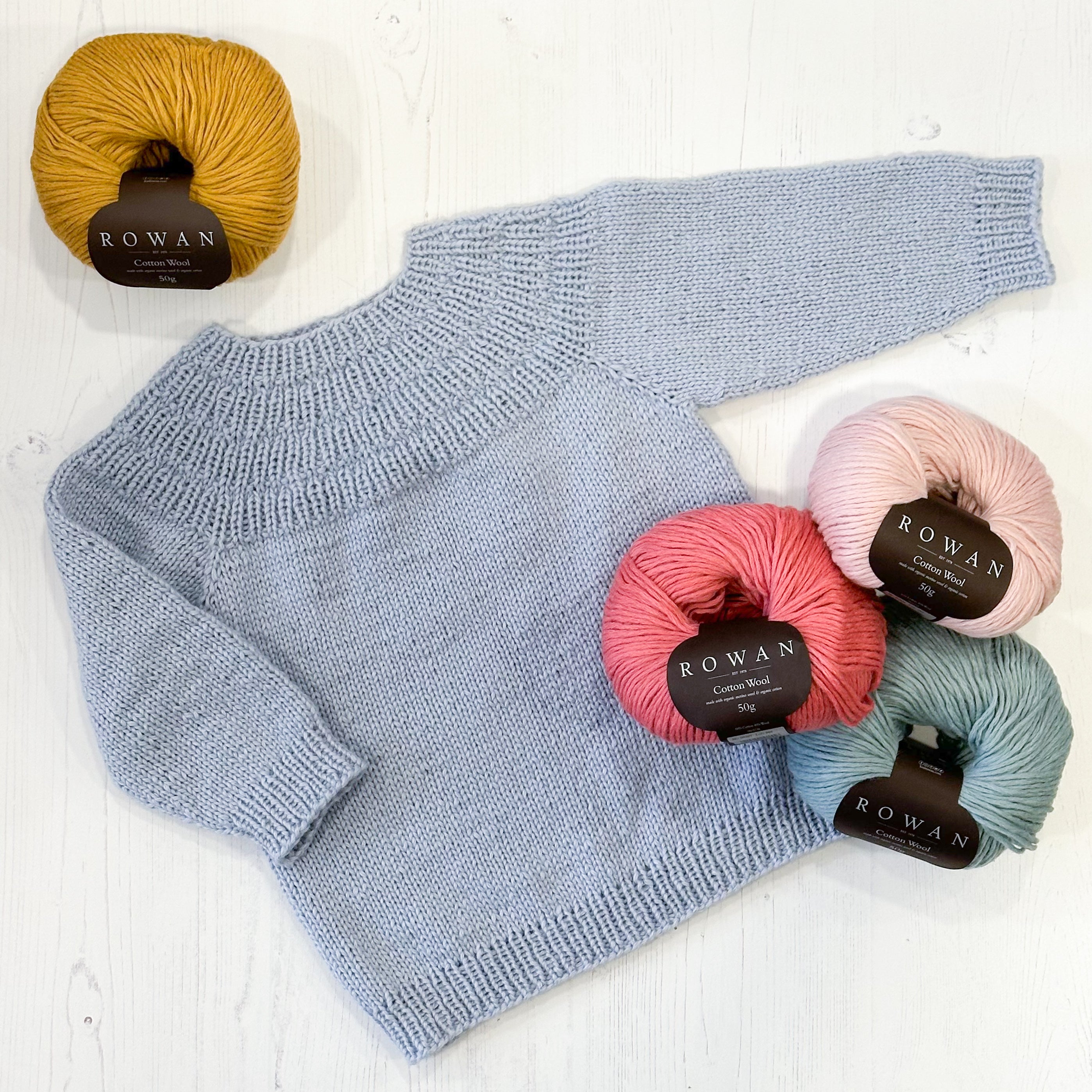 PetiteKnit - Pull Anker's - Kit de tricot - Édition limitée en laine de coton Rowan 