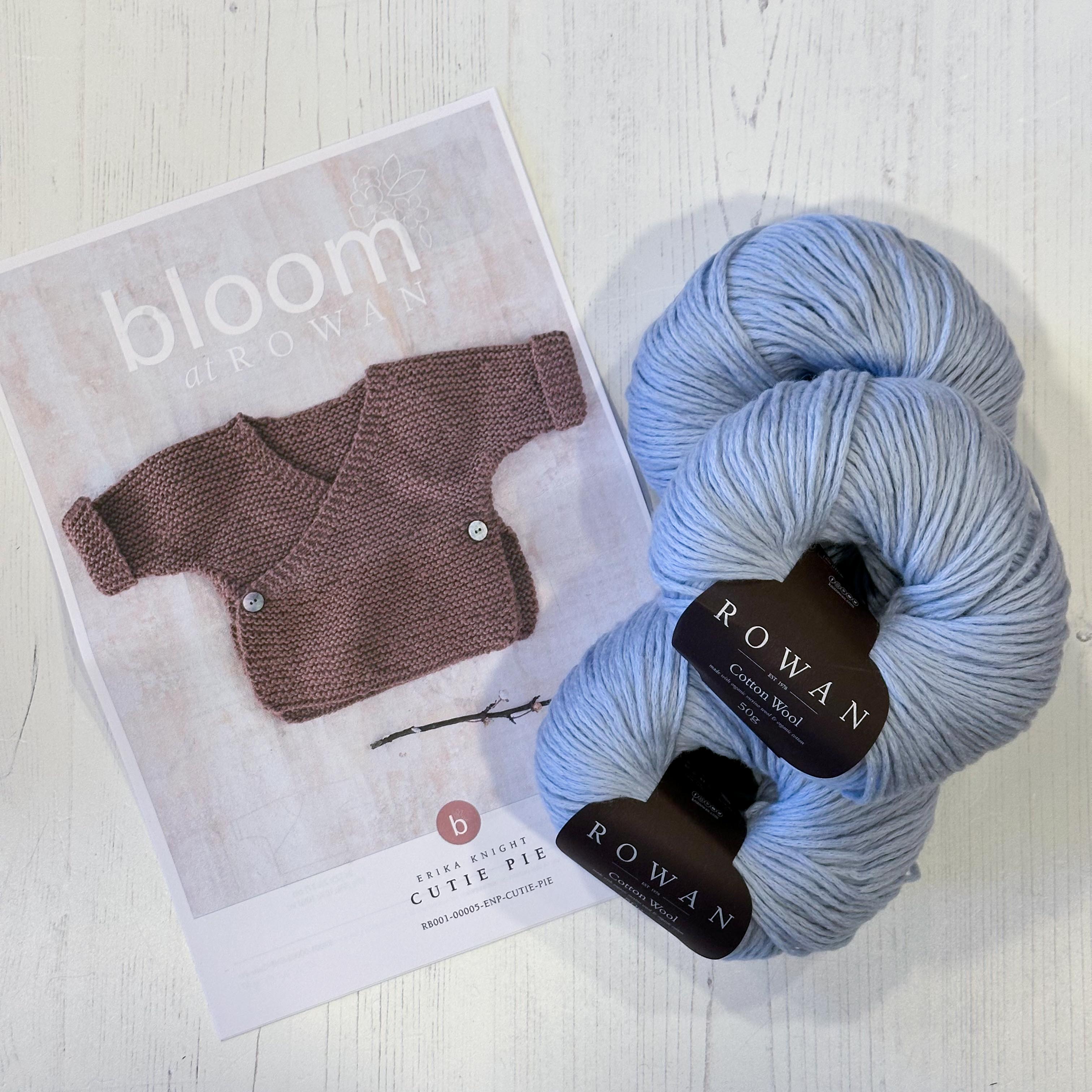 Cutie Pie Wrap Cardigan - Knitting Kit Shade Cuddle up to Size 9/12 Months