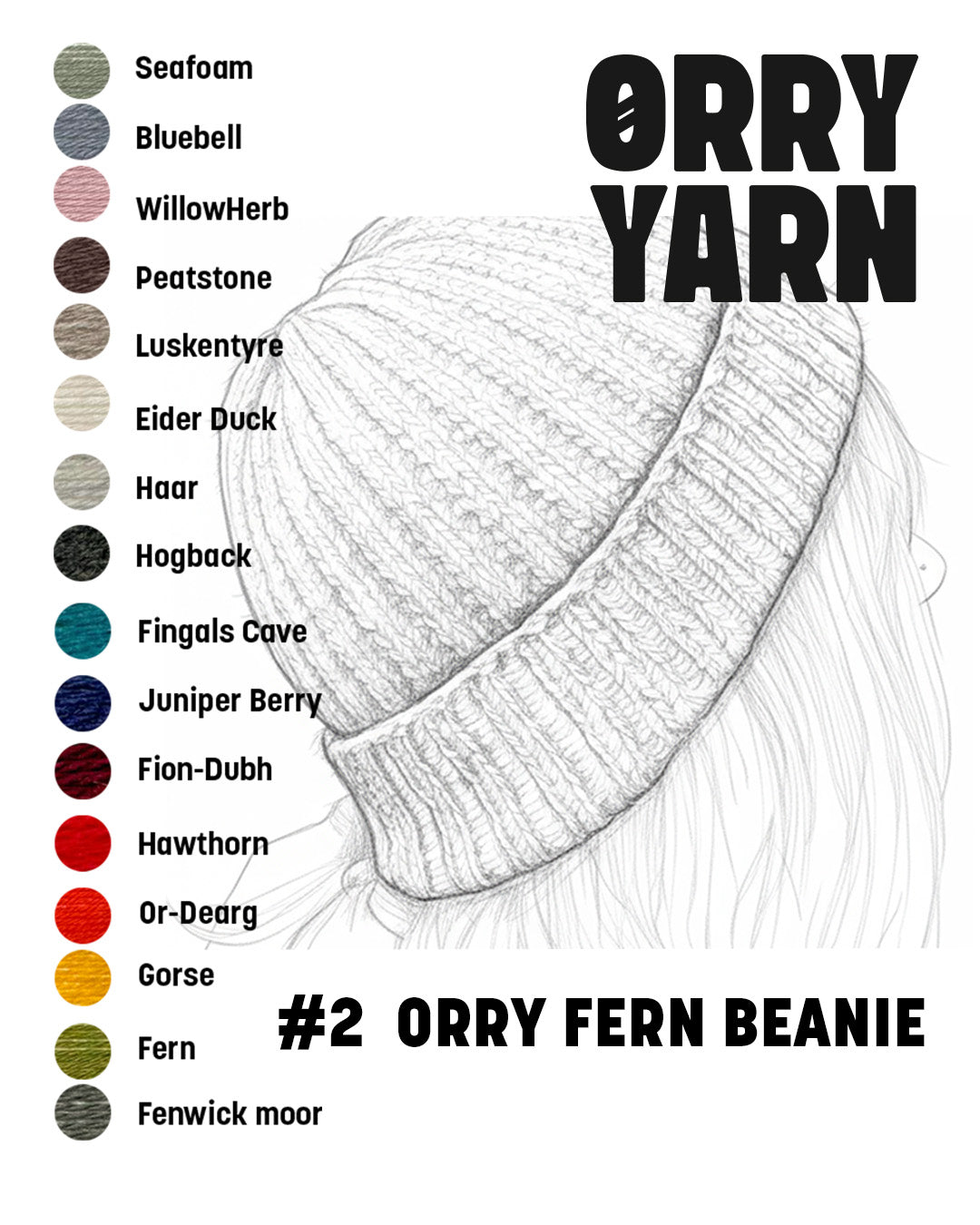 Orry Fern Beanie - Beginner Knitting Pattern PRE SALE