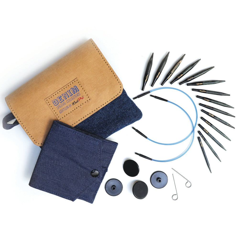 KnitPro Wooden Interchangeable Needles - Symfonie Indigo Mini Needle Set