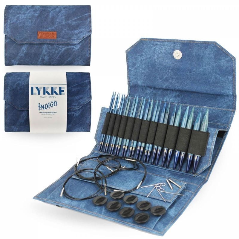 LYKKE Indigo 5" (13cm) Interchangeable Birch Wood Knitting Needle Set