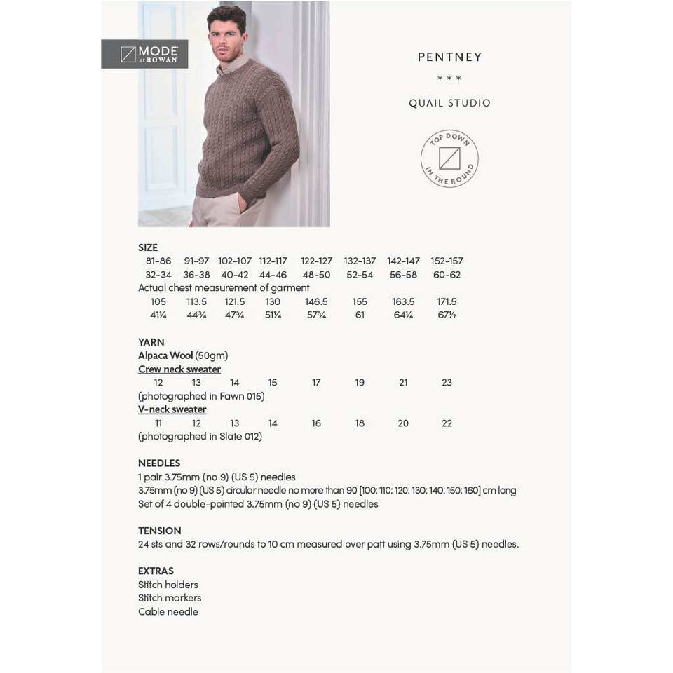 Mode bei Rowan Pentney Pullover - Strickmuster