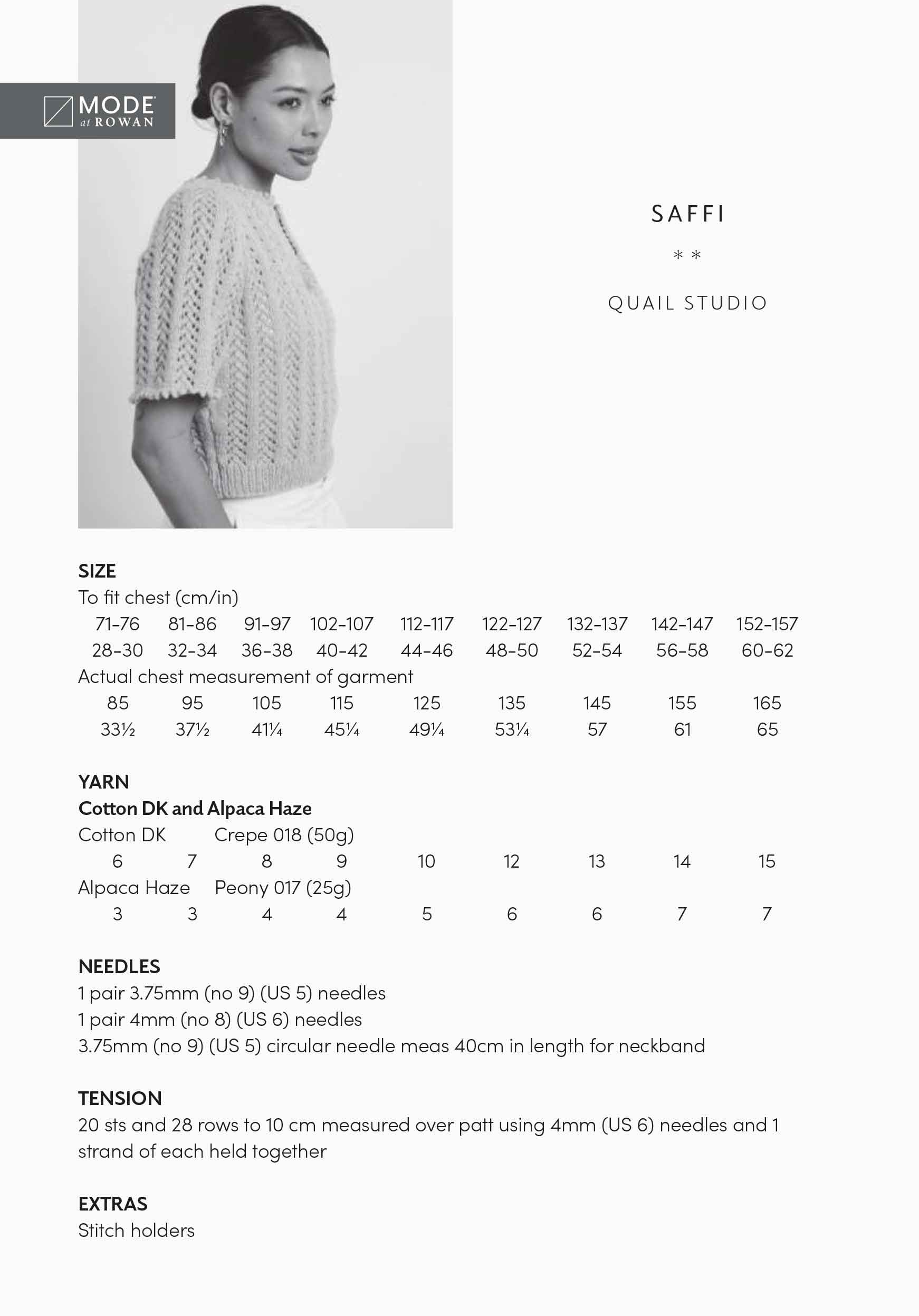 Mode at Rowan Saffi Tee - Knitting Pattern