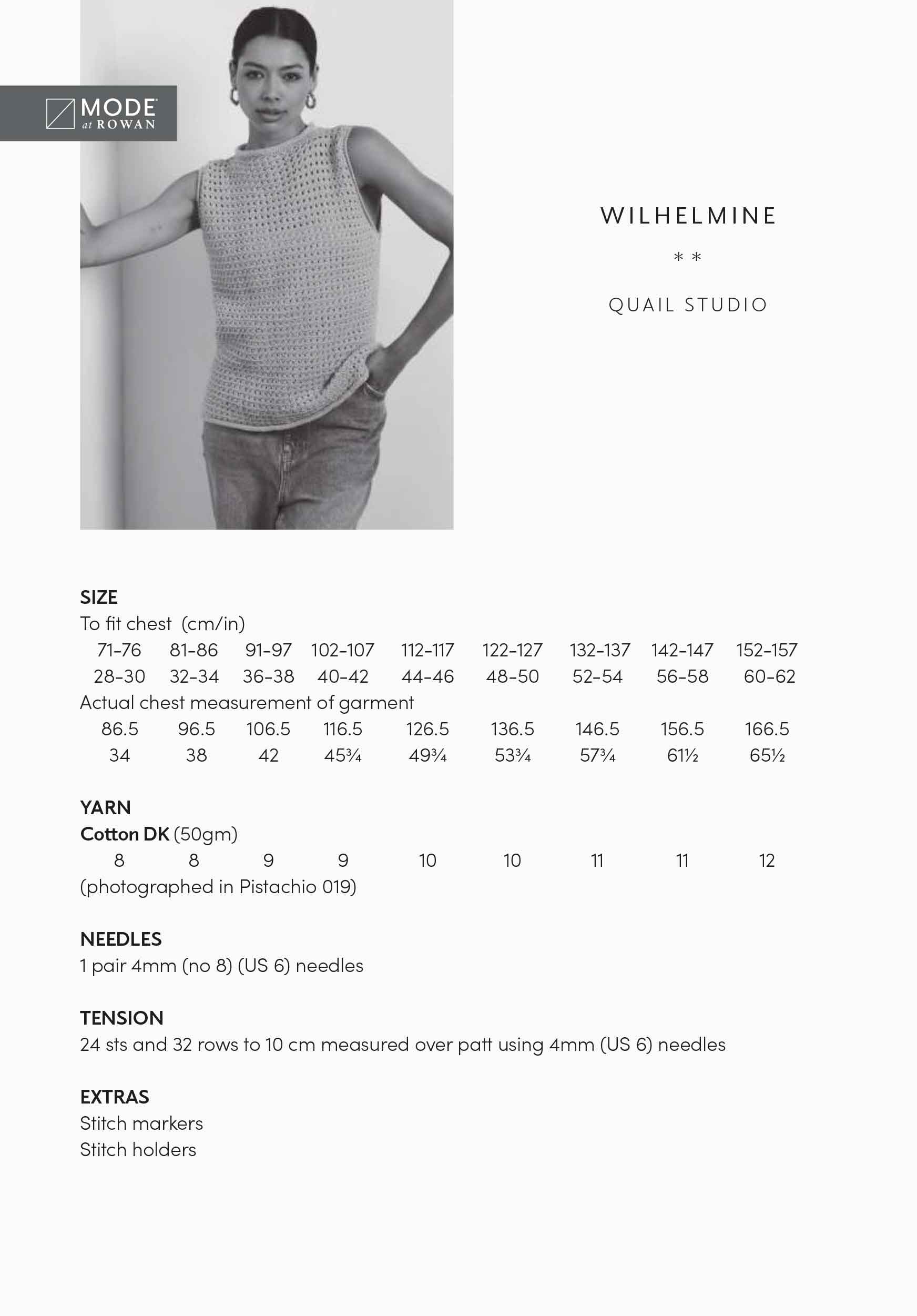 Mode at Rowan Wilhelmine Slipover - Knitting Pattern